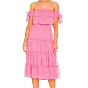 MISA Los Angeles Micaela Dress in Pink Clip Dot